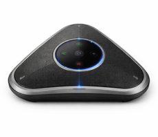 Conference speakerphones are used in video conferencing solutions for clear meeting room audio